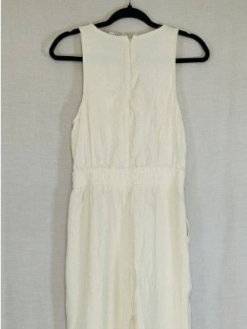 A New Day Womens Cream Sleeveless Jumpsuit Wide Leg Ribbed NWT - Picture 4 of 6